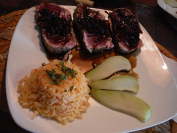 Fresh Yellowfin Tuna Steaks at Bahia La Tortuga Fishing Lodge.