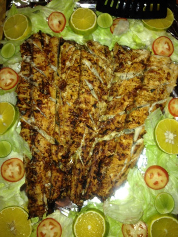 Grilled Mahi Mahi at Bahia La Tortuga Fishing Lodge.