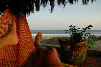Jose Wejebe relaxing after a day of fishing at Bahia La Tortuga Fishing Lodge.(May2005)